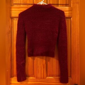 Workshop Republic Clothing Deep Red Fuzzy Sweater